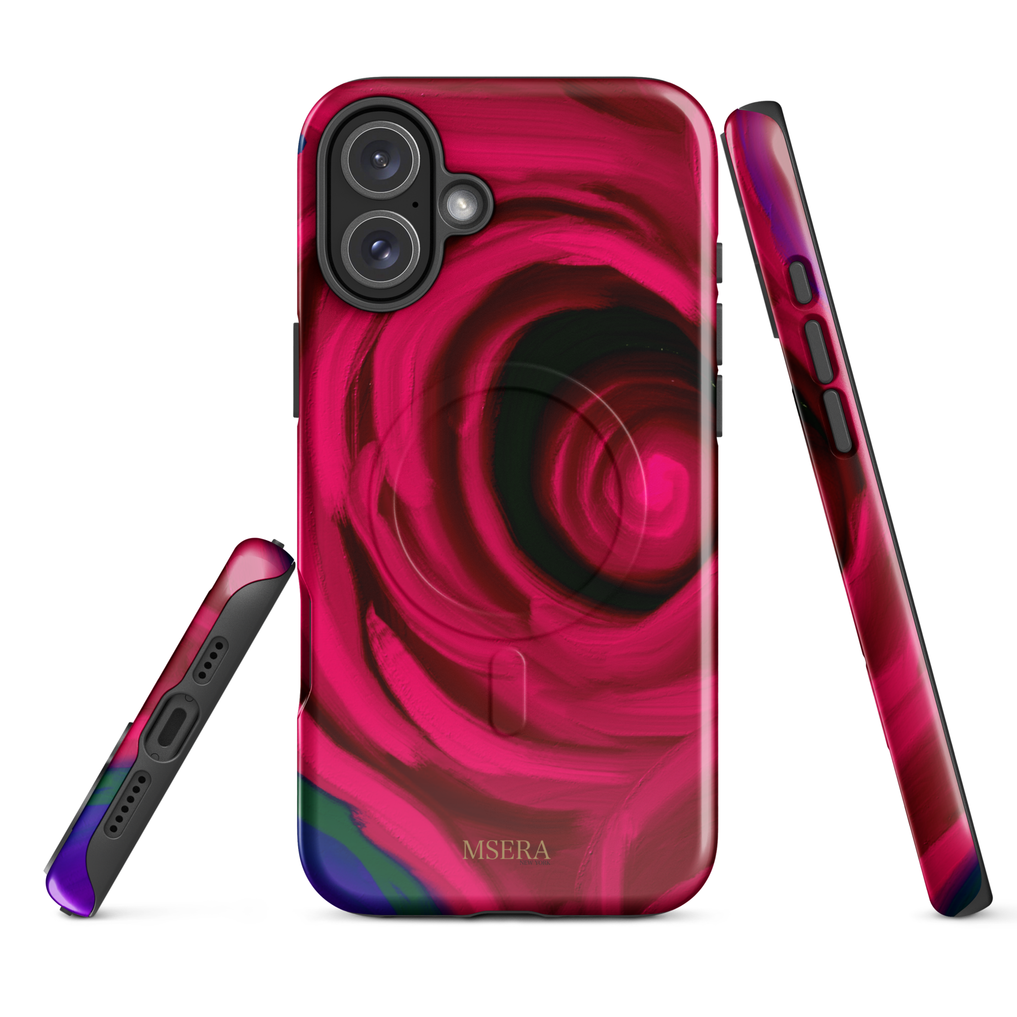 Magenta Rose MagSafe® tough case for iPhone® – MSera Art Magenta Rose MagSafe® tough case for iPhone® – MSera Art